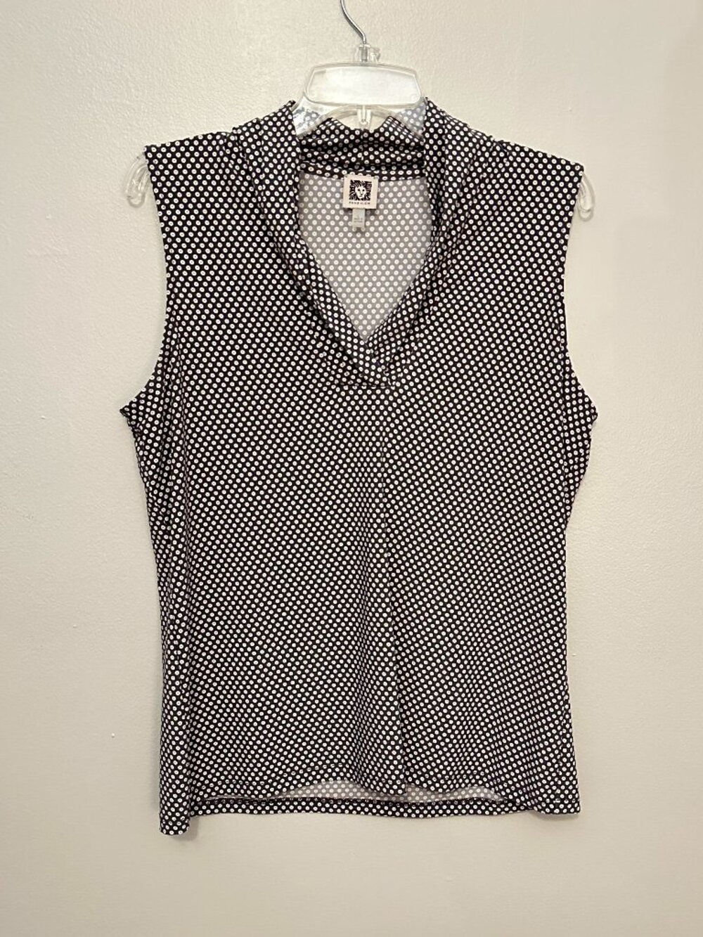 [Anne Klein] Sleeveless Gray Print Blouse L
